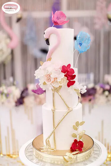 свадебный торт с фламинго портфолио