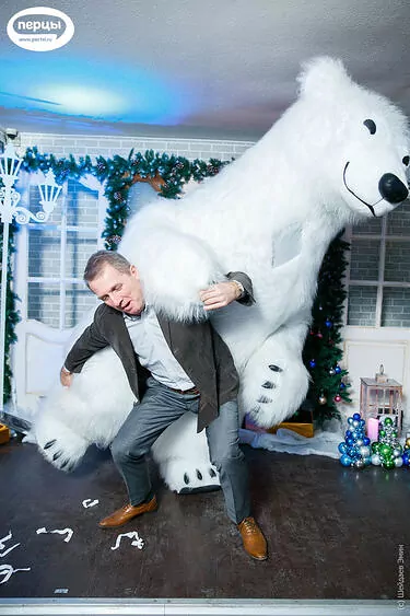 Мишка пломбир и фотозона на новогоднем корпоративе портфолио